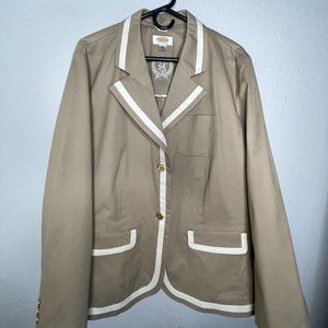 Talbots Woman Tan Cream Blazer 18W Career Casual